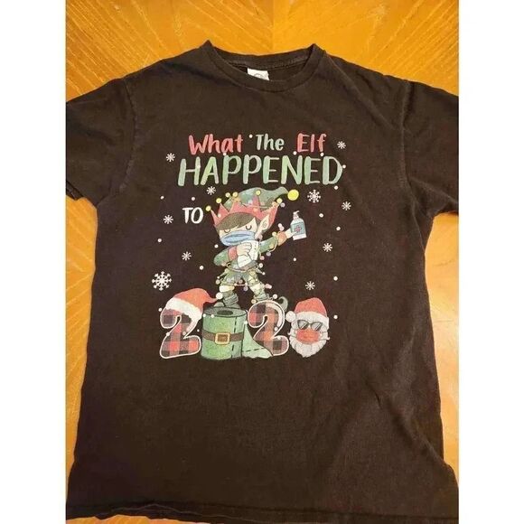 Men's Christmas tshirt What the elf happened 2020 size m - Picture 1 of 2